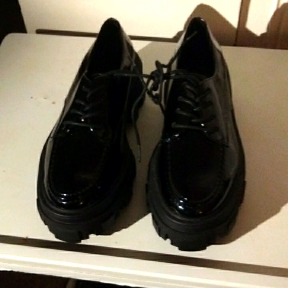 Brand New womens Black Patent ASOS tie ups.